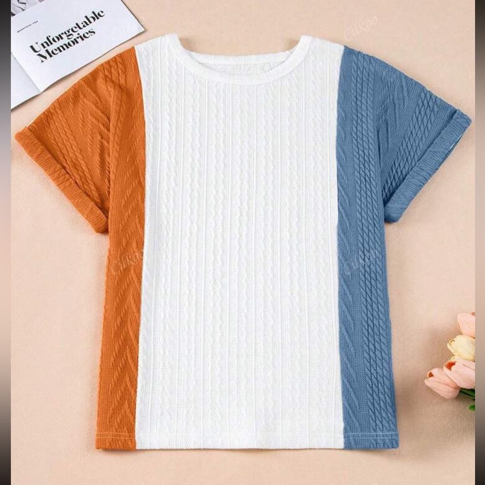 🤩HP🤩Color block textured top - Picture 5 of 10